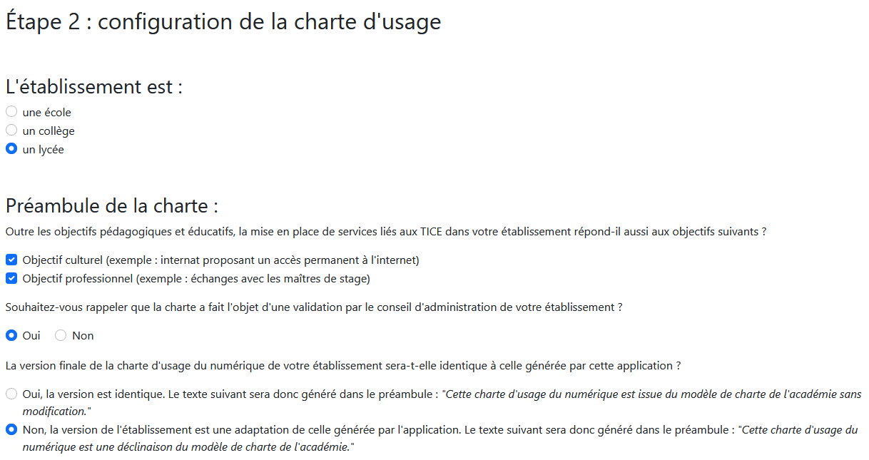 Chartes d'usage du numérique - Étape 2 - Adaptation de la charte