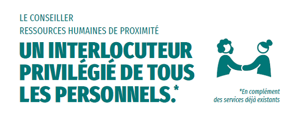 Le conseiller RH de proiximité est l'interlocuteur privilégié de tous les personnels en complément des services déjà existants 