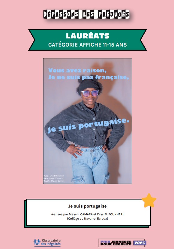 Affiche du 1er prix 2025 - Prix Jeunesse pour l'égalité 