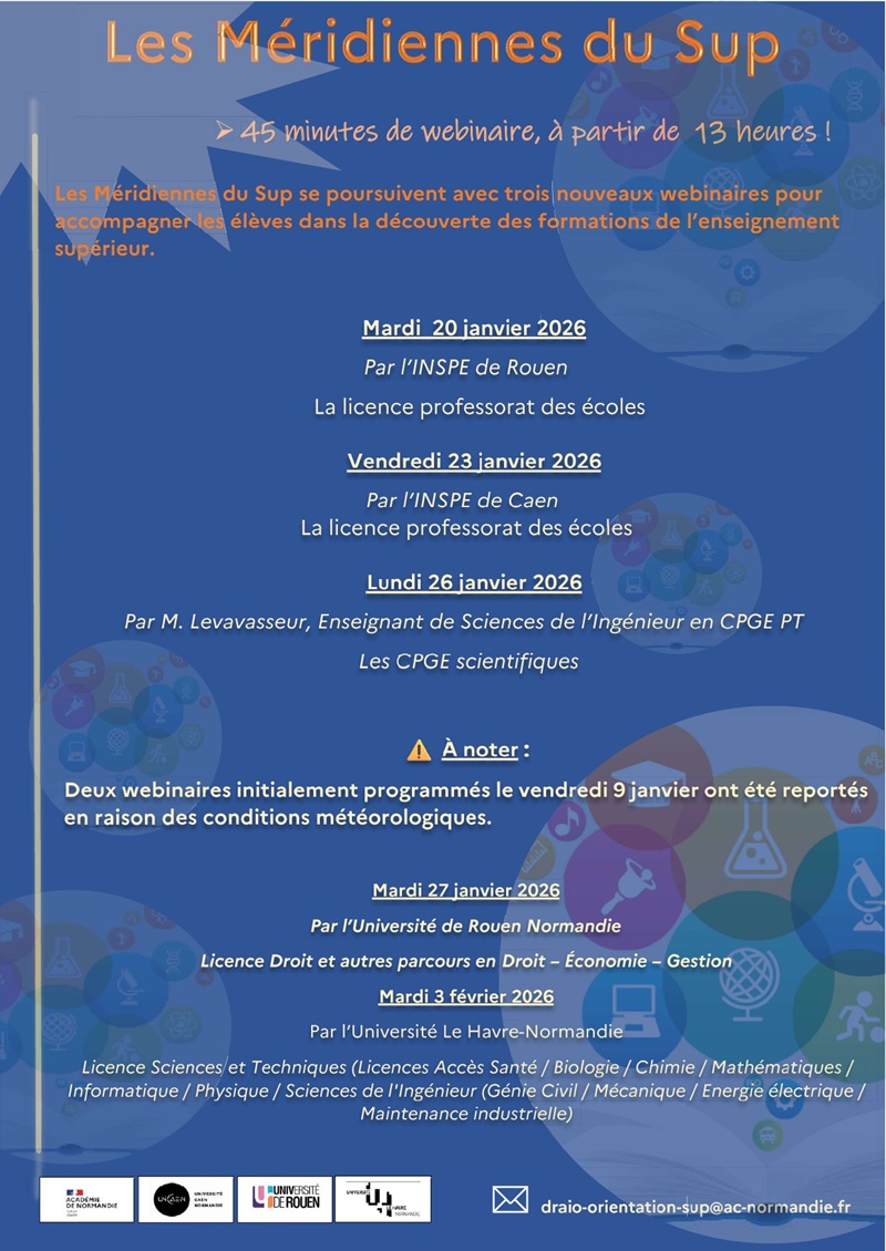 Les Méridiennes - 3 nouveaux webinaires