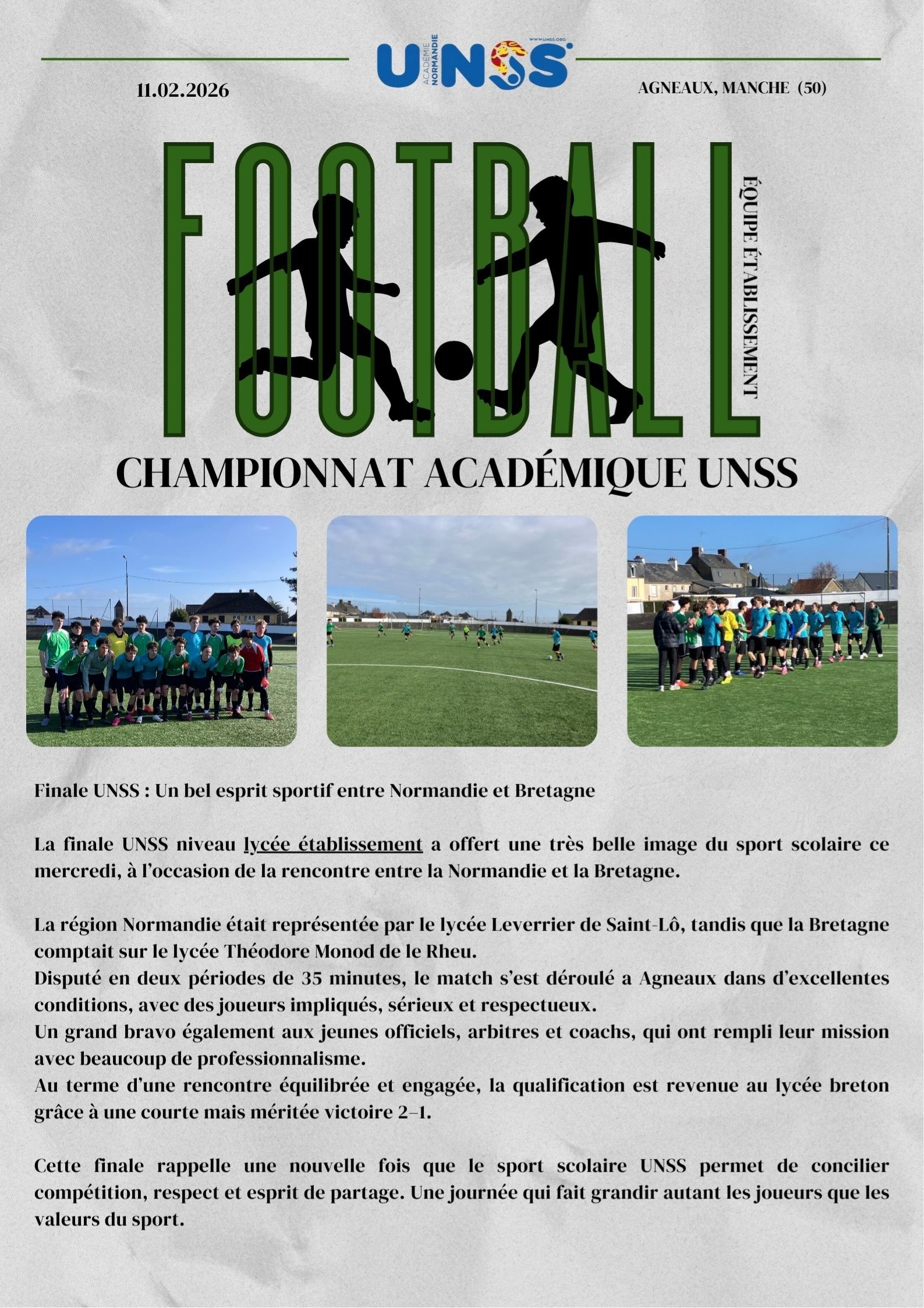 UNSS - Football - Championnat académique - 11.02.2026
