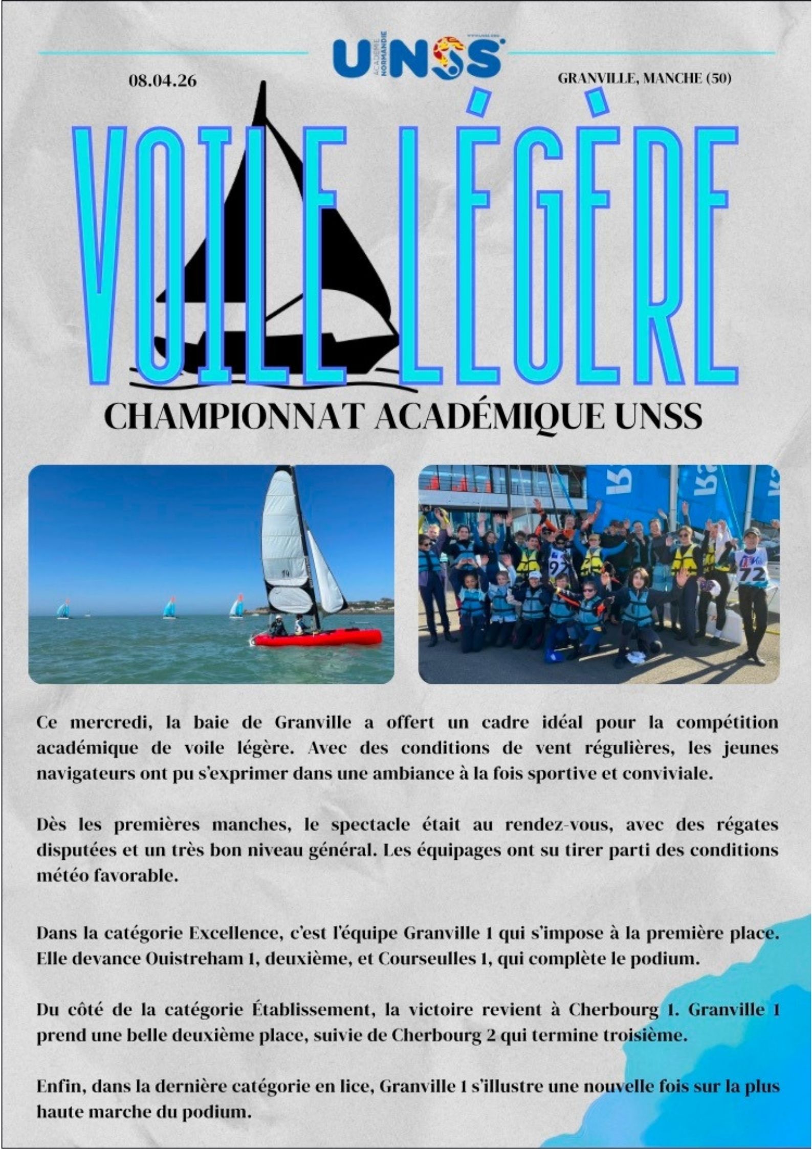 UNSS - Voile - Championnat académique - 08.04.2026