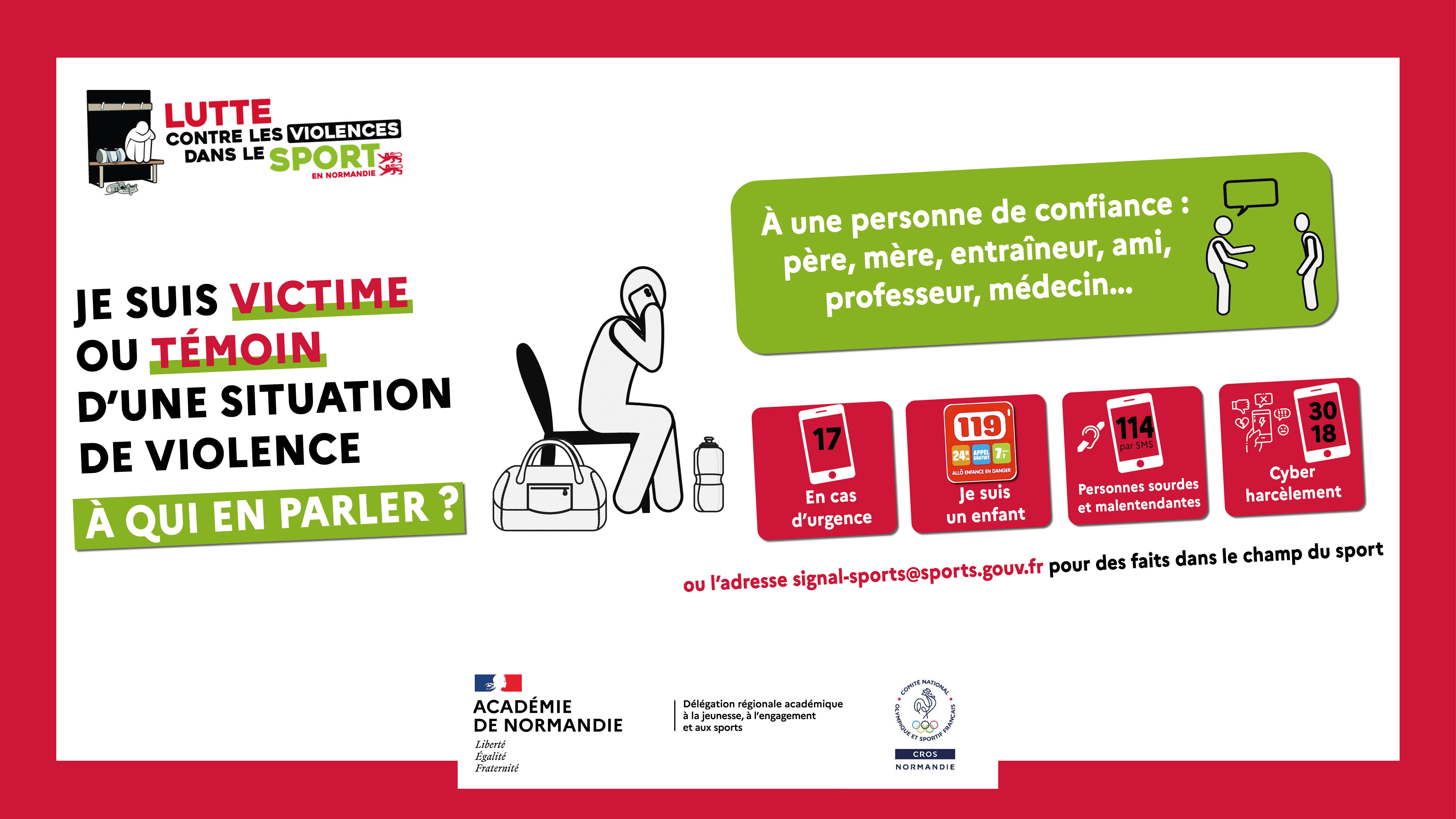 Lutte contre les violences dans le sport - qui contacter ?