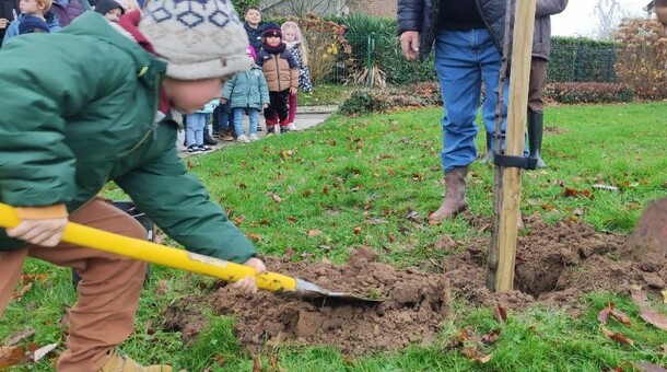Plantation d'un arbre école de Sainneville sur Seine