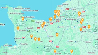 Carte des festivals de cinéma normands